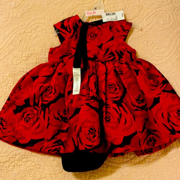 Red and black Children’s Place dress for baby.